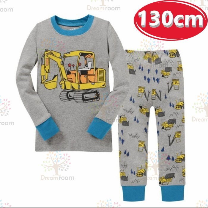 KIDS принт дизайн салон одежда - верх и низ 2 пункт SET длинный рукав [130cm ] ребенок Kids пижама выставить мужчина девочка K-260-056