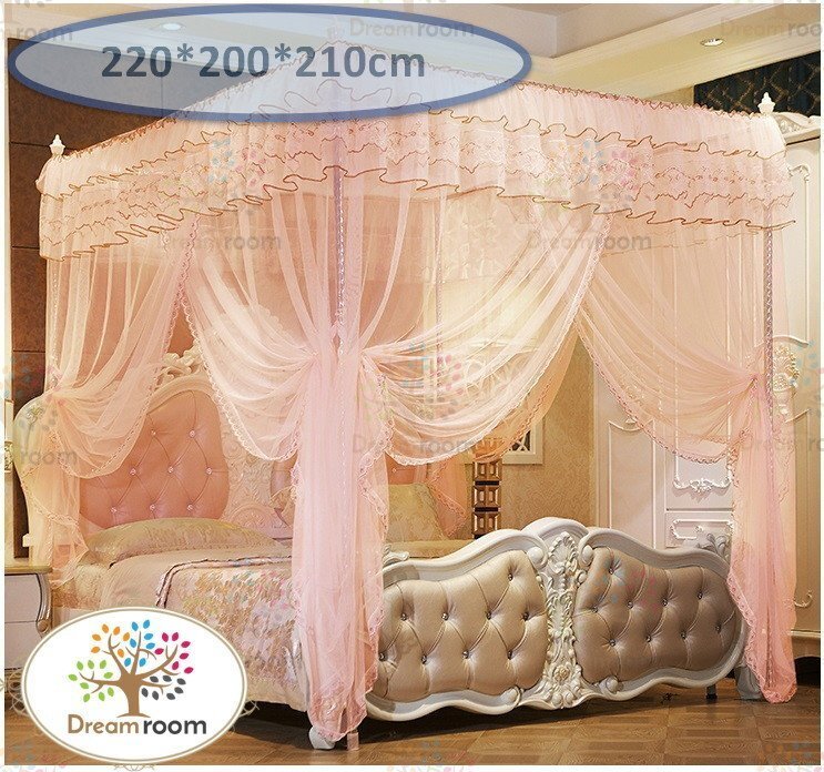 高級蚊帳 モスキートネット ベッドカーテン 220*200*210 天蓋 蟲除け メッシュ お姫様ベッド ベビーバル かや 寢室 ◆066