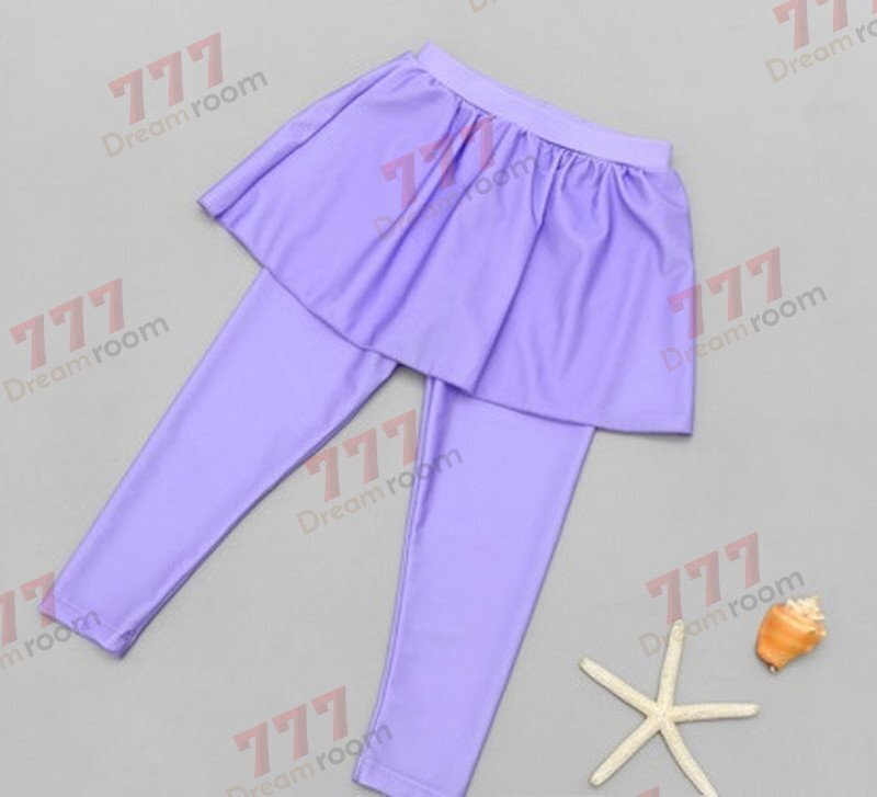 ラッシュガード 水著 上下セットアップ ブルー【2XL】115-125cm 子供服 女の子 レギンス 長(zhǎng)袖 ズボン 日よけ ビキニ 海 プール swi-108