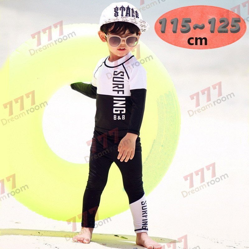 ラッシュガード 水著 上下セットアップ ブラック【2XL】115-125cm 子供服 女の子 レギンス 長袖 ズボン 日よけ ビキニ 海 プール swi-110