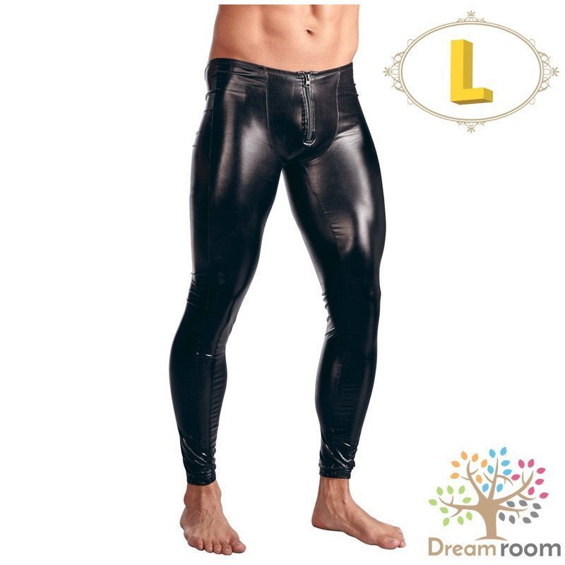 men's レザー パンツ ボディースーツ 【L】 メンズ ハード ロック マッチョ インナー ボトム ズボン 男性 コスプレ レオタード M-078