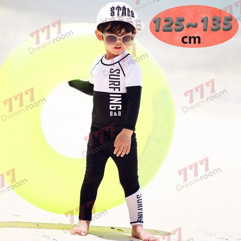 ラッシュガード 水著 上下セットアップ ブラック【3XL】125-135cm 子供服 女の子 レギンス 長(zhǎng)袖 ズボン 日よけ ビキニ 海 プール swi-110
