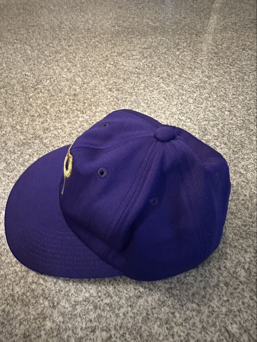 MIZUNO 00s 90s M キャップ 帽子 ベースボールキャップ ミズノ 紫 パープル ロゴ刺繍 ポリエステル 刺繍 vintage 古着 USED ユーズド _画像2
