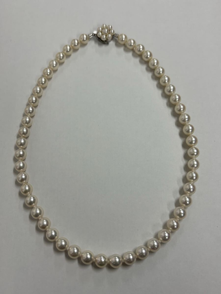 1円〜上質田崎真珠 本真珠 ネックレス 8mmUP あこや真珠 アコヤ パールネックレス タサキ 保証書・ケース付き 保管品_画像5
