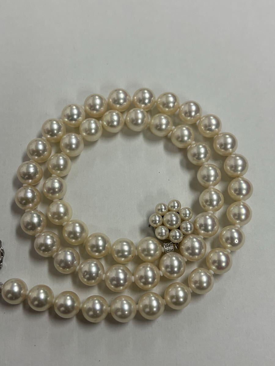 1円〜上質田崎真珠 本真珠 ネックレス 8mmUP あこや真珠 アコヤ パールネックレス タサキ 保証書・ケース付き 保管品_画像6