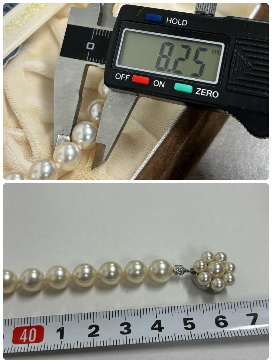 1円〜上質田崎真珠 本真珠 ネックレス 8mmUP あこや真珠 アコヤ パールネックレス タサキ 保証書・ケース付き 保管品_画像8