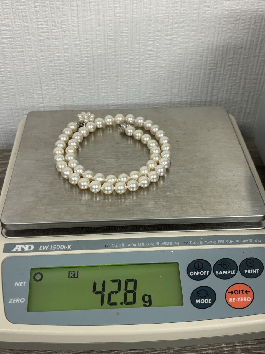 1円〜上質田崎真珠 本真珠 ネックレス 8mmUP あこや真珠 アコヤ パールネックレス タサキ 保証書・ケース付き 保管品_画像9