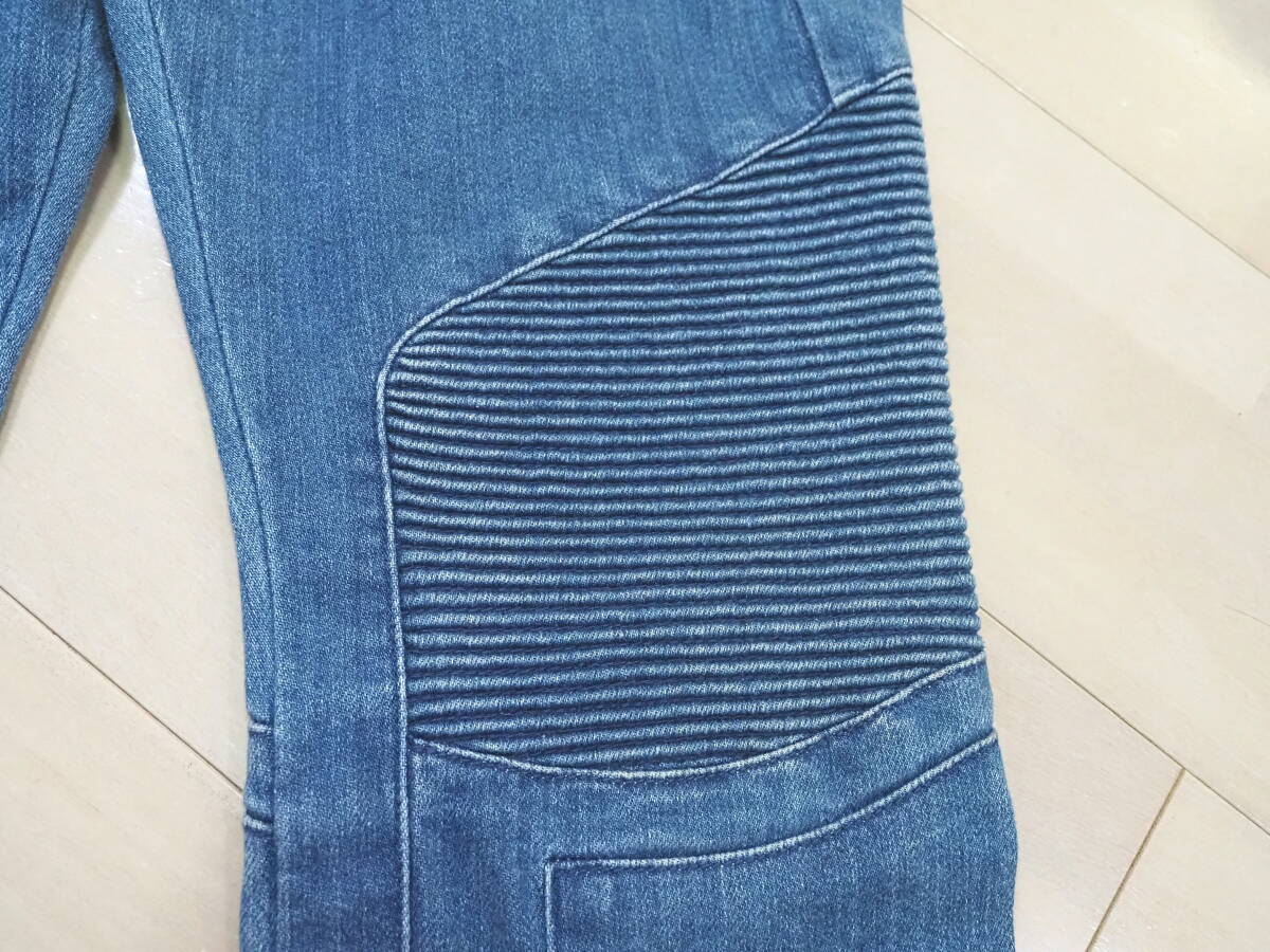 BALMAIN バルマン 蛇腹バイカーデニムパンツ44青 日本製 オリヴィエ・ルスタン_画像8