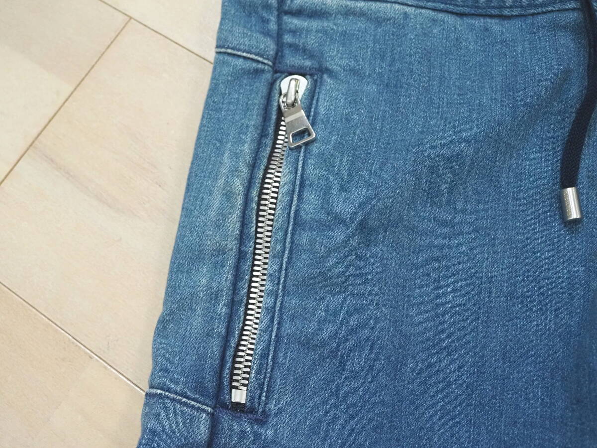 BALMAIN バルマン 蛇腹バイカーデニムパンツ44青 日本製 オリヴィエ・ルスタン_画像7