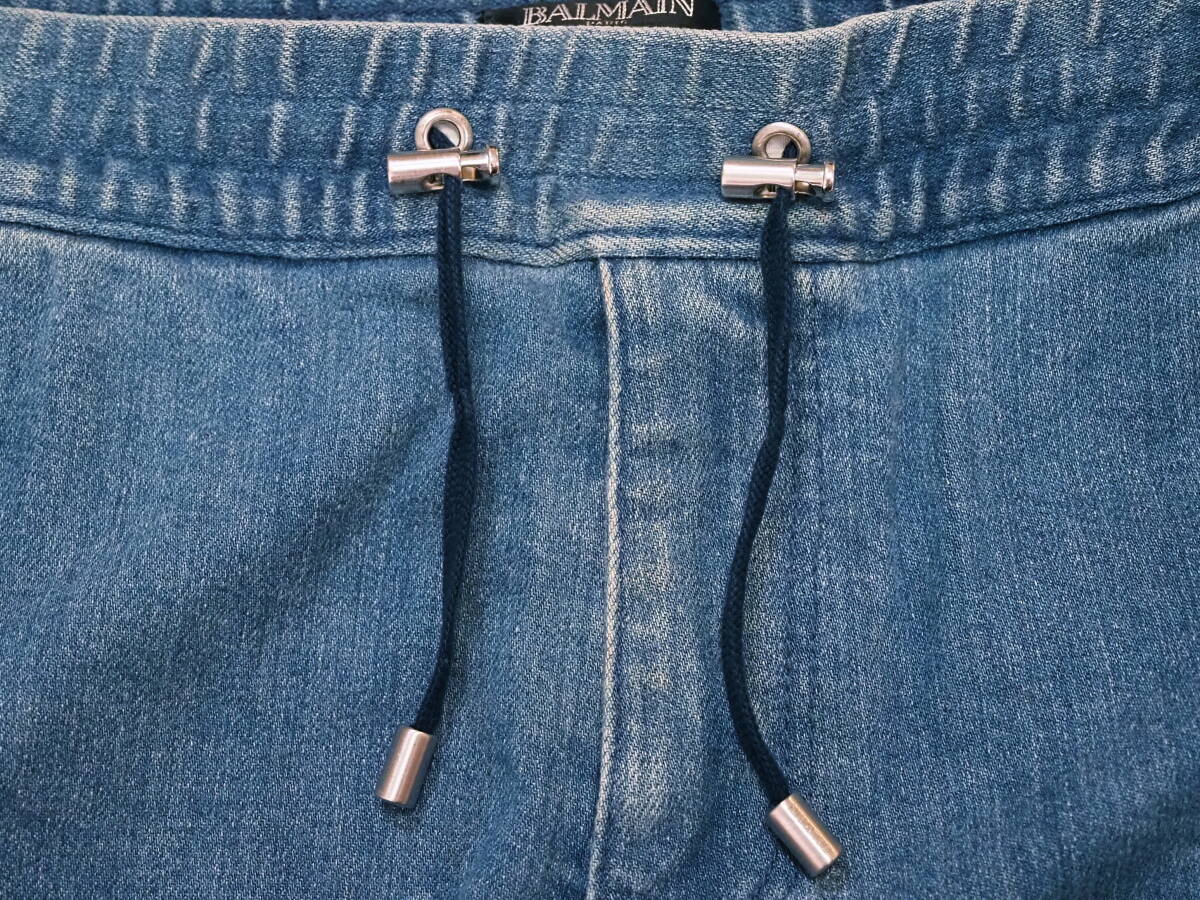 BALMAIN バルマン 蛇腹バイカーデニムパンツ44青 日本製 オリヴィエ・ルスタン_画像6