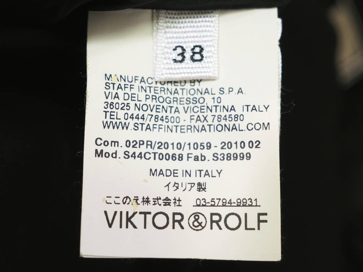 美品 VIKTOR&ROLF ヴィクター&ロルフ 10AWベルト付きフレンチスリーブワンピース38黒 Italy製 V&R_画像4