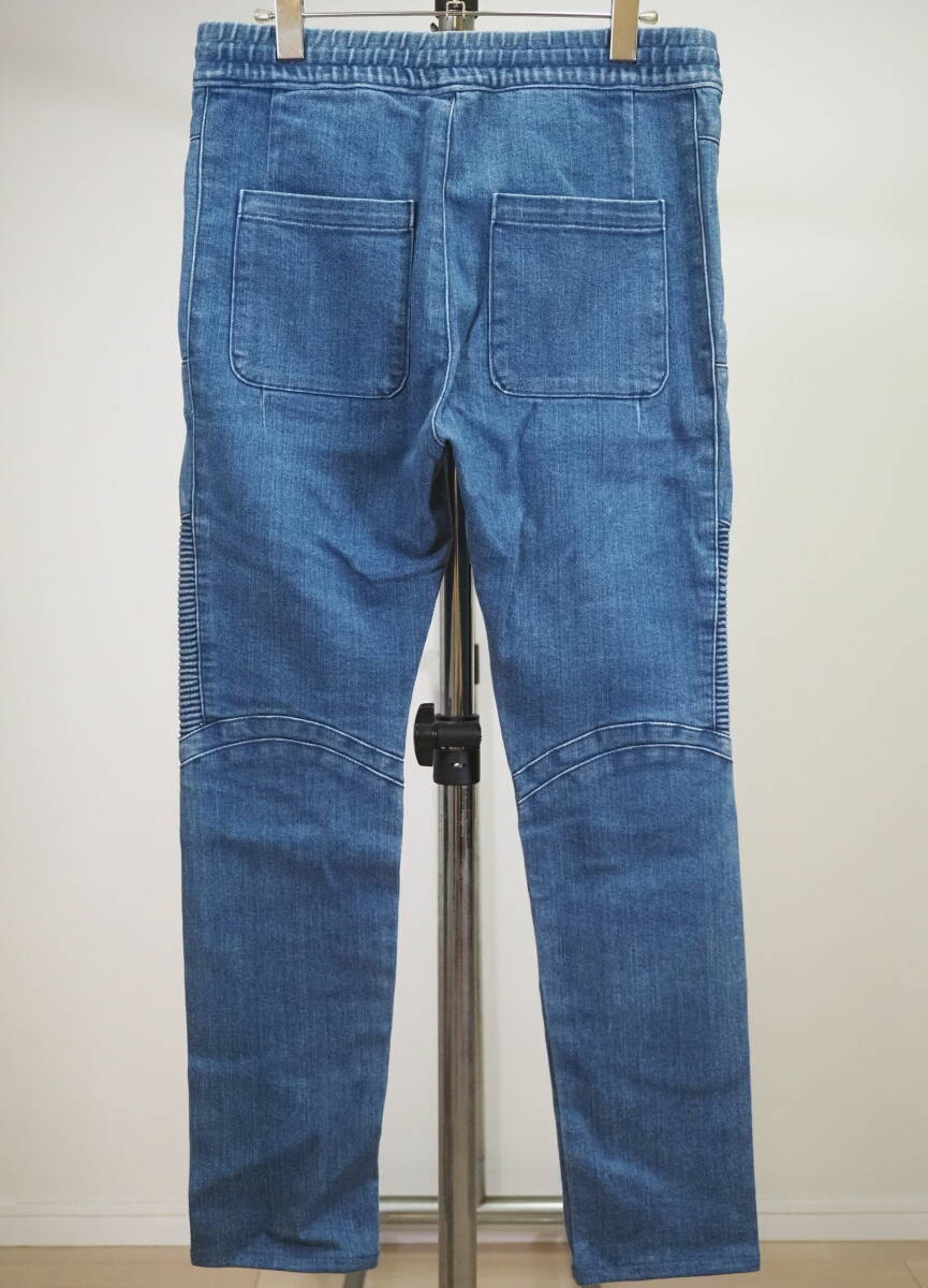 BALMAIN バルマン 蛇腹バイカーデニムパンツ44青 日本製 オリヴィエ・ルスタン_画像2
