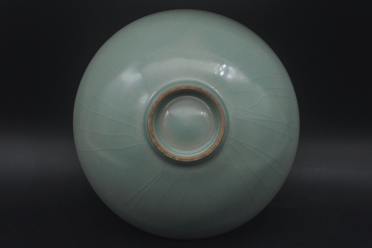 ★唐物古玩古董★宋時代　龍泉窯 希少珍品 青磁 葵口碗_画像7