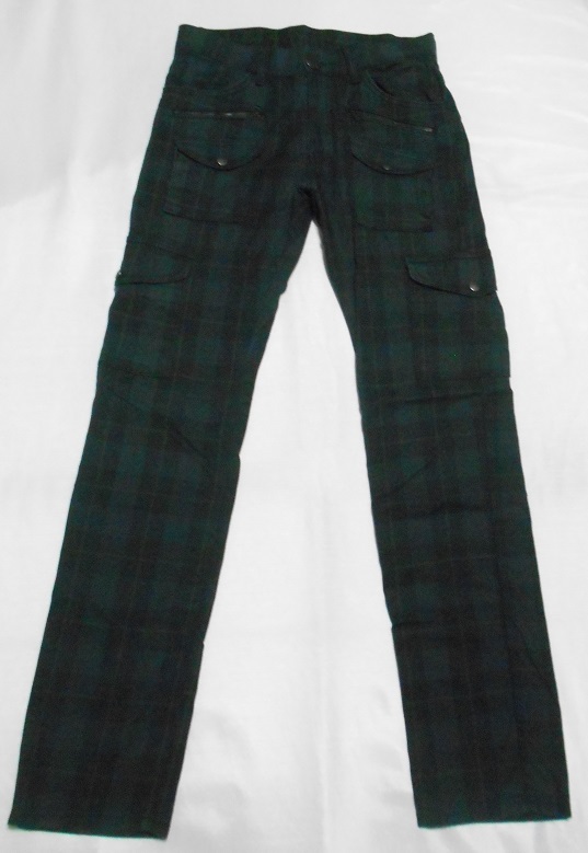 LEE BRAVE リーライダース 08869　ブッシュ カーゴ ジーンズパンツ　チェック　ストレッチ　W28_画像1