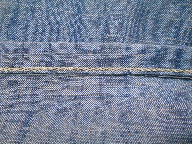 LEE リー 50500　シャンブレー イージーパンツ　腰リブ　2WAY　ロールアップ　W32_画像7