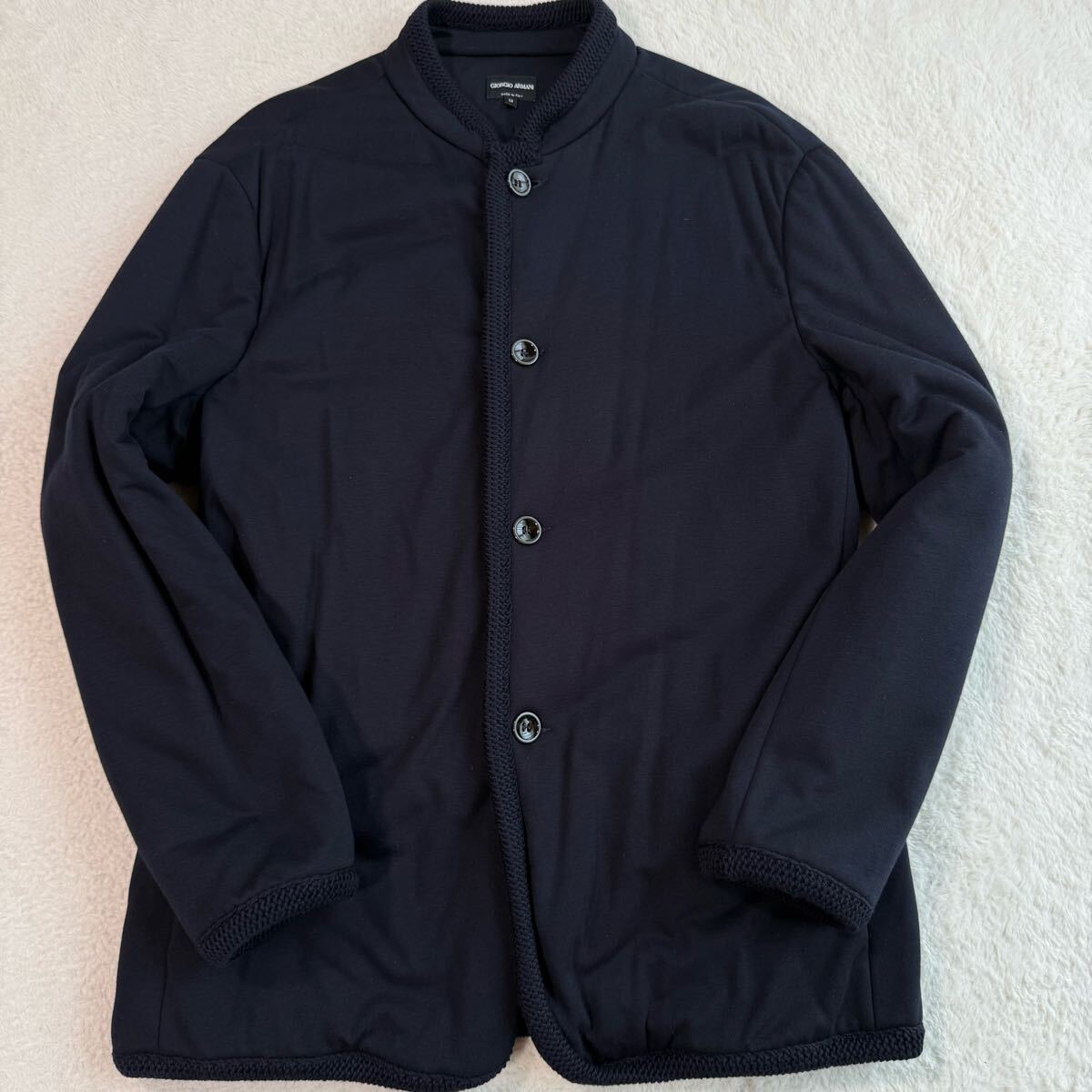 редкий размер /3XL соответствует превосходный товар GIORGIO ARMANIjoru geo Armani с хлопком жакет пальто кашемир . шерсть темно-синий бизнес чёрный бирка