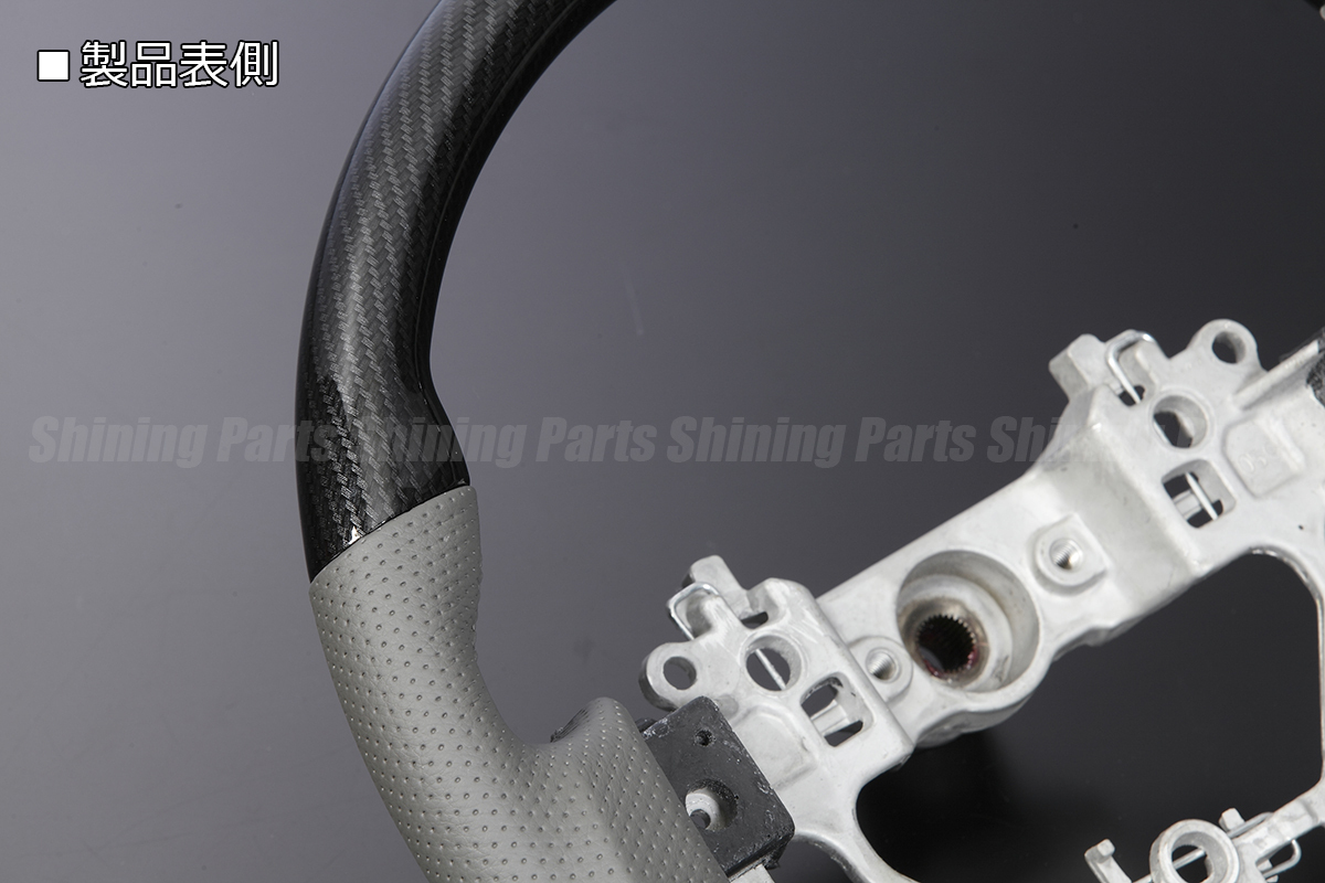 SALE DA17V エブリィ バン ステアリング ガングリ 純正交換 転写カーボン調×グレー革 コンビステアリング ハンドル 近似色レザー_画像2