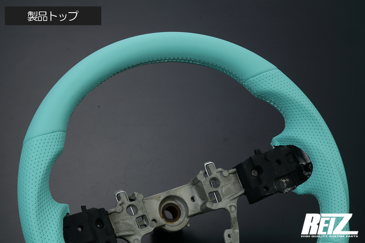 LA850S LA860S ムーヴキャンバス コンビステアリング オールレザー ターコイズブルー 純正交換 ダイハツ_画像2