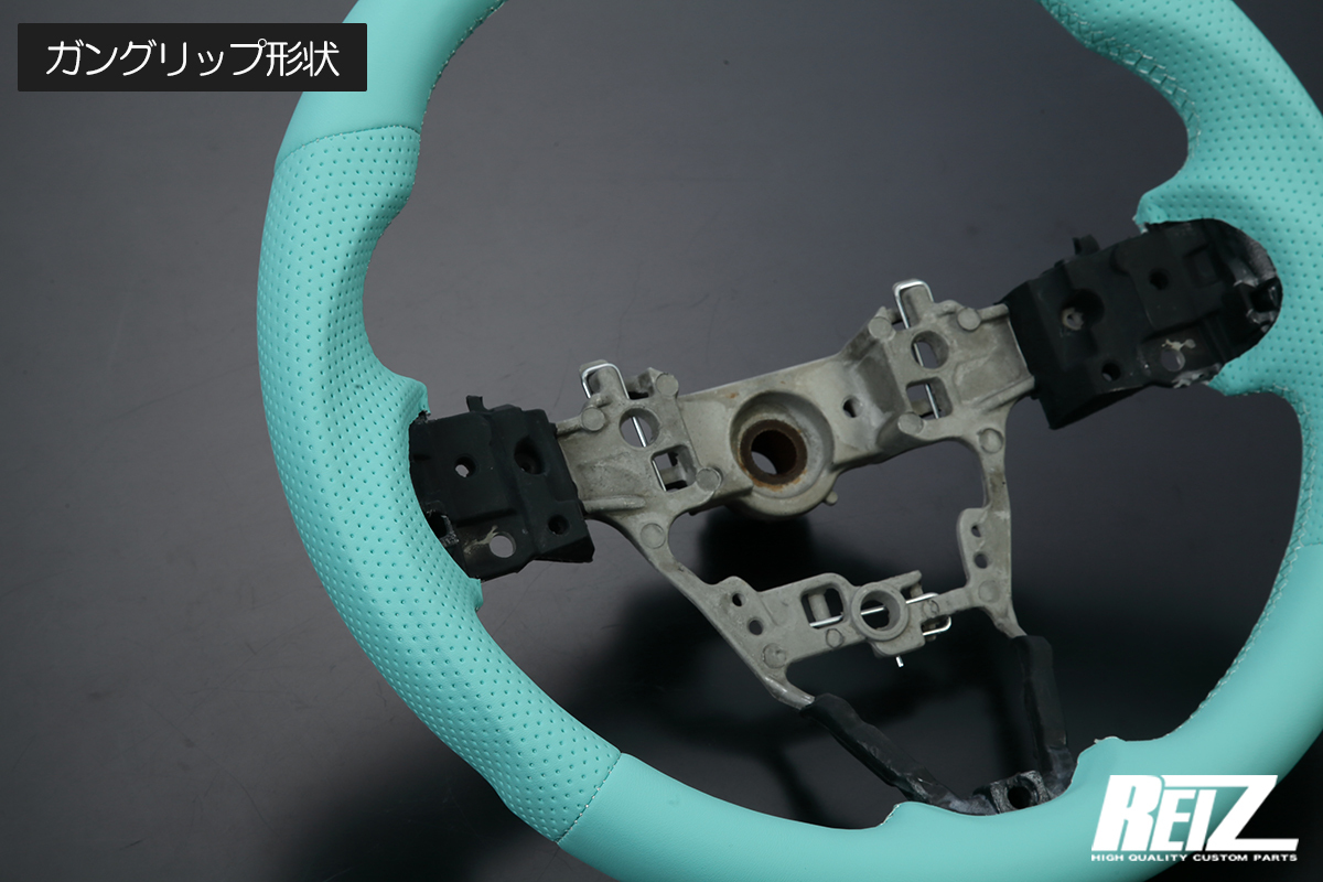 S500P S510P ハイゼットトラック 後期 コンビステアリング オールレザー ターコイズブルー 純正交換 ダイハツ S500系_画像3