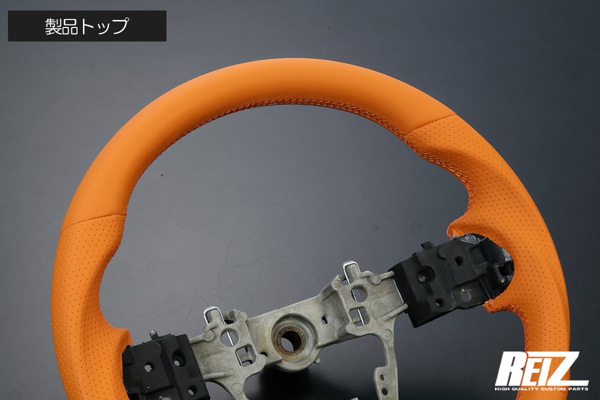 LA850S LA860S ムーヴキャンバス コンビステアリング オールレザー パッションオレンジ 純正交換 ダイハツ_画像2