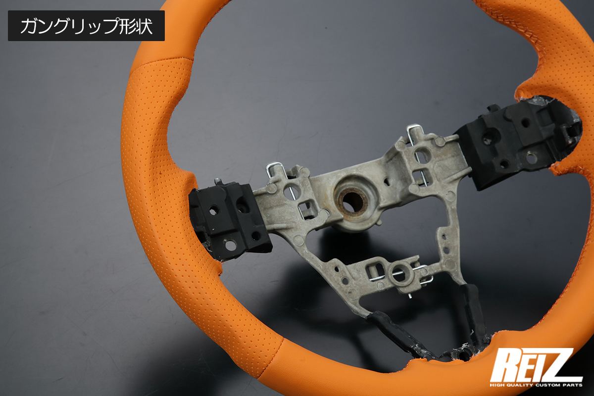 S500P S510P ハイゼットトラック 後期 コンビステアリング オールレザー パッションオレンジ 純正交換 ダイハツ S500系_画像3