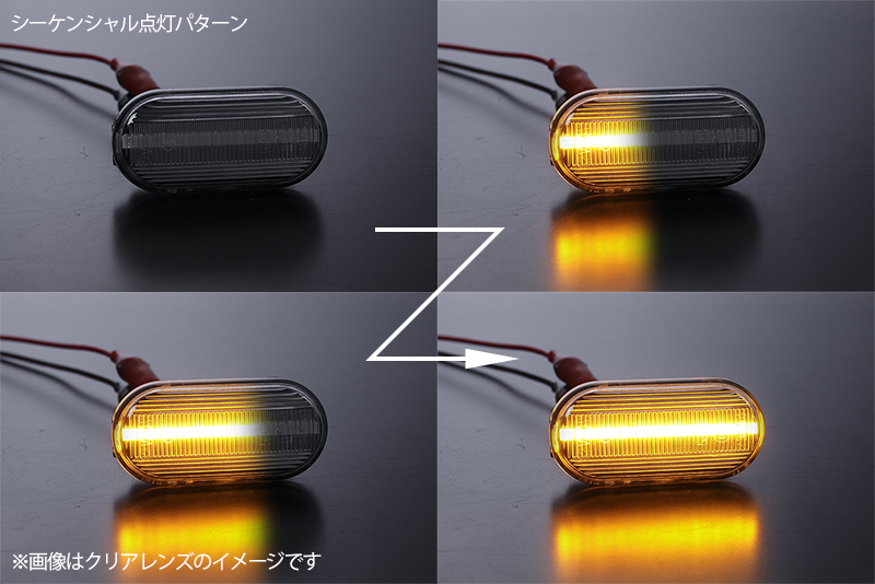 流れるウインカー Z33型 フェアレディZ/350Z シーケンシャル LED サイドマーカー スモークレンズ Z33/HZ33 NISMO ニスモ_画像2