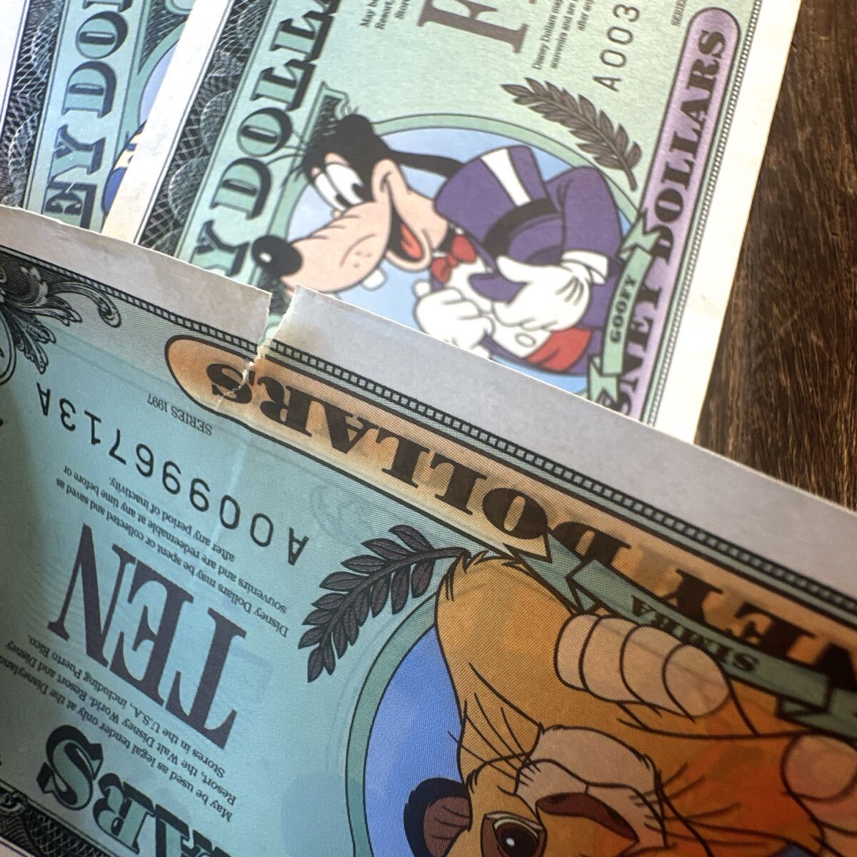 ディズニーダラー 1ドル　5ドル　10ドルにキズあり　おまとめ_画像2