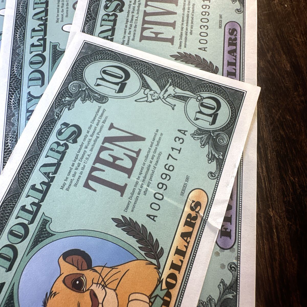 ディズニーダラー 1ドル　5ドル　10ドルにキズあり　おまとめ_画像3