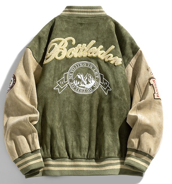 新作 春秋 スカジャン 刺繍 メンズ ブルゾン フライトジャケット 野球服 上質 アウター アメカジ 緑/M_画像2