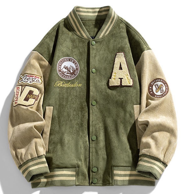 新作 春秋 スカジャン 刺繍 メンズ ブルゾン フライトジャケット 野球服 上質 アウター アメカジ 緑/M_画像1