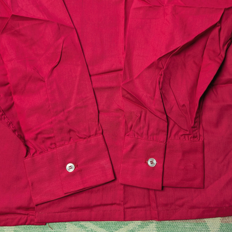 デッドストック 【BRENT】 60年代 オープンカラー ボックス シャツ L 赤 コットン ループカラー モンゴメリーワード ビンテージ 50s60s70s_画像6