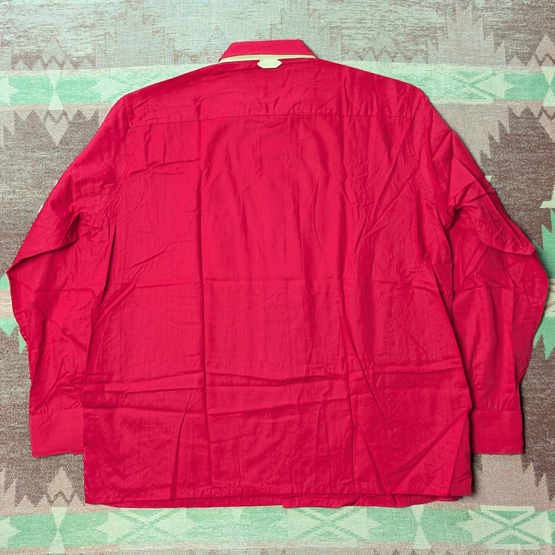 デッドストック 【BRENT】 60年代 オープンカラー ボックス シャツ L 赤 コットン ループカラー モンゴメリーワード ビンテージ 50s60s70s_画像9
