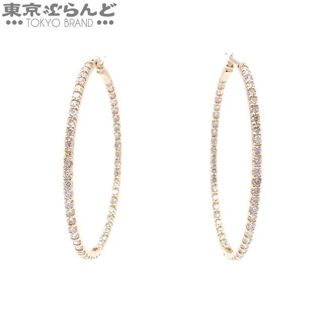 900048217 ノーブランド ダイヤモンド フープピアス イエローゴールド K18YG ダイヤモンド 1.00ct ピアス レディース