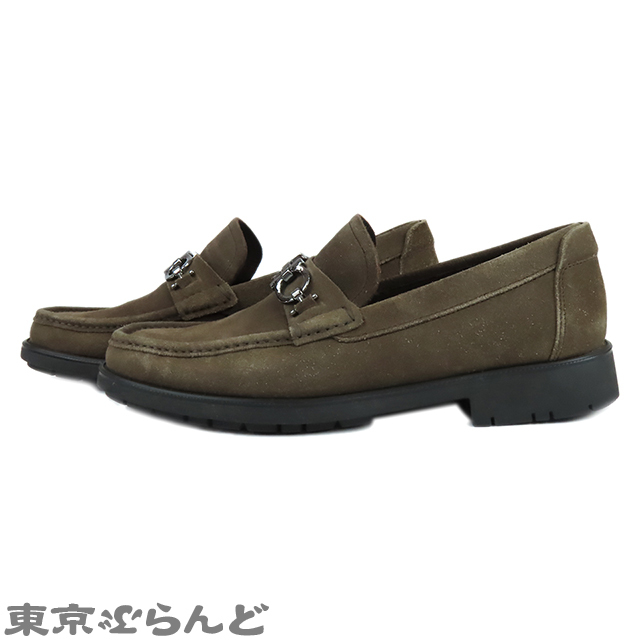 101818156 Salvatore Ferragamo Salvatore Ferragamo gun chi-ni Loafer хаки замша обувь 7 женский 