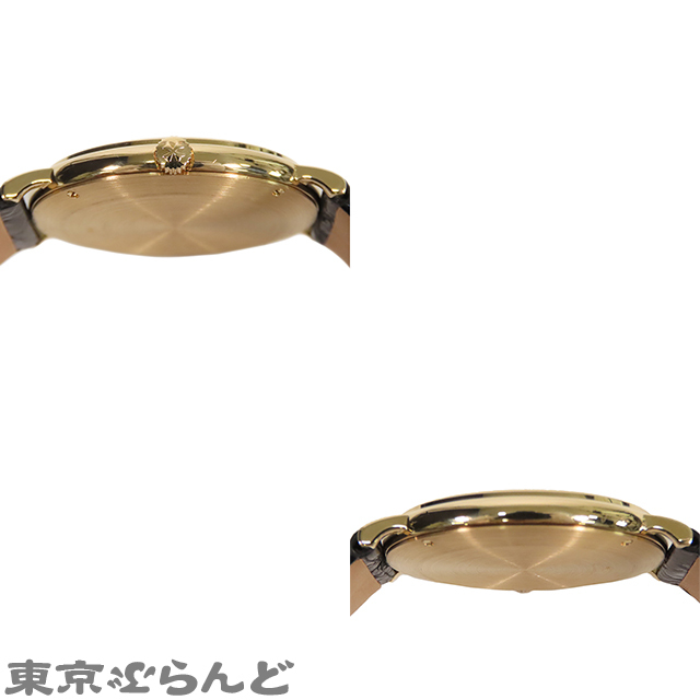 101787216 ヴァシュロン・コンスタンタン VACHERON CONSTANTIN エッセンシャル 92238 ホワイト K18YG レザー 金無垢 腕時計 メンズ 手巻_画像6