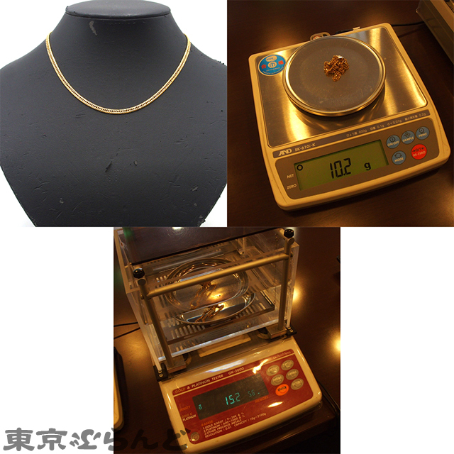 101808331 喜平ネックレス イエローゴールド K18YG 8面 トリプル 40.5cm 幅3.0ｍｍ 10.2g 造幣局検定刻印_画像9