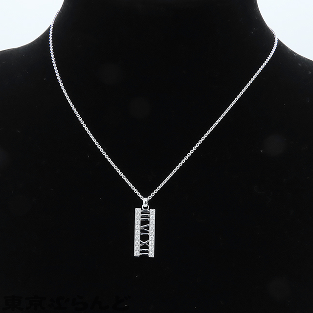 101817040 ティファニー TIFFANY&Co. アトラス オープンバー ネックレス ホワイトゴールド K18WG 18Pダイヤモンド レディース 仕上済_画像9