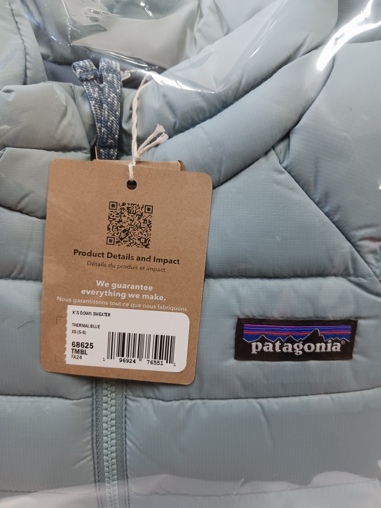 Patagonia パタゴニア K's Down Sweater キッズ ダウン セーター 68625 THERMAL BLUE XS 新品未使用 アウトドア ジャケット_画像3