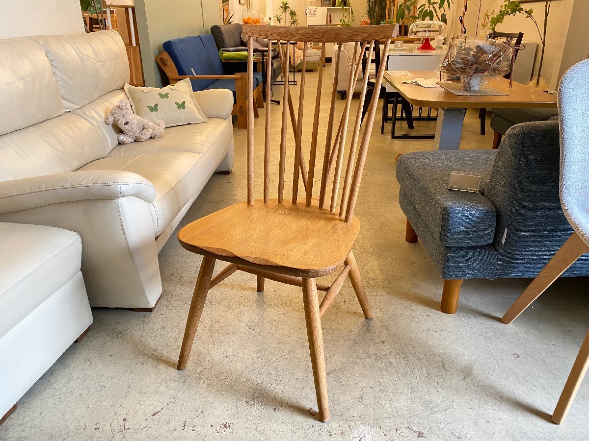 美品 飛騨産業 ダイニングチェア ウィンザーチェア 無垢材 椅子 北欧テイスト 中古品_画像1