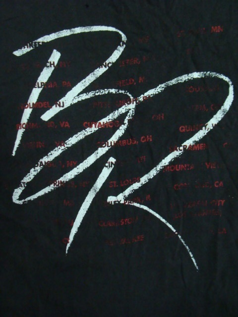 【状態難あり】90s ボニー・レイット ツアーTシャツ 黒 (XL)【穴・退色・Pひび割れ・USA製】 の画像5