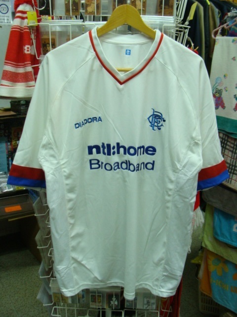 【使用感強め】グラスゴー・レンジャーズFC 02-03 アウェイ ユニフォーム (XL) DIADORA製　_画像2