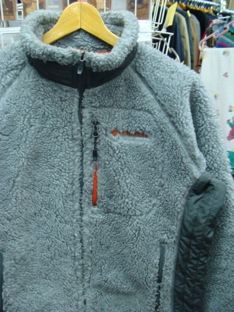 Columbia コロンビア フリース ジップアップ ボアジャケット グレー (L)_画像1