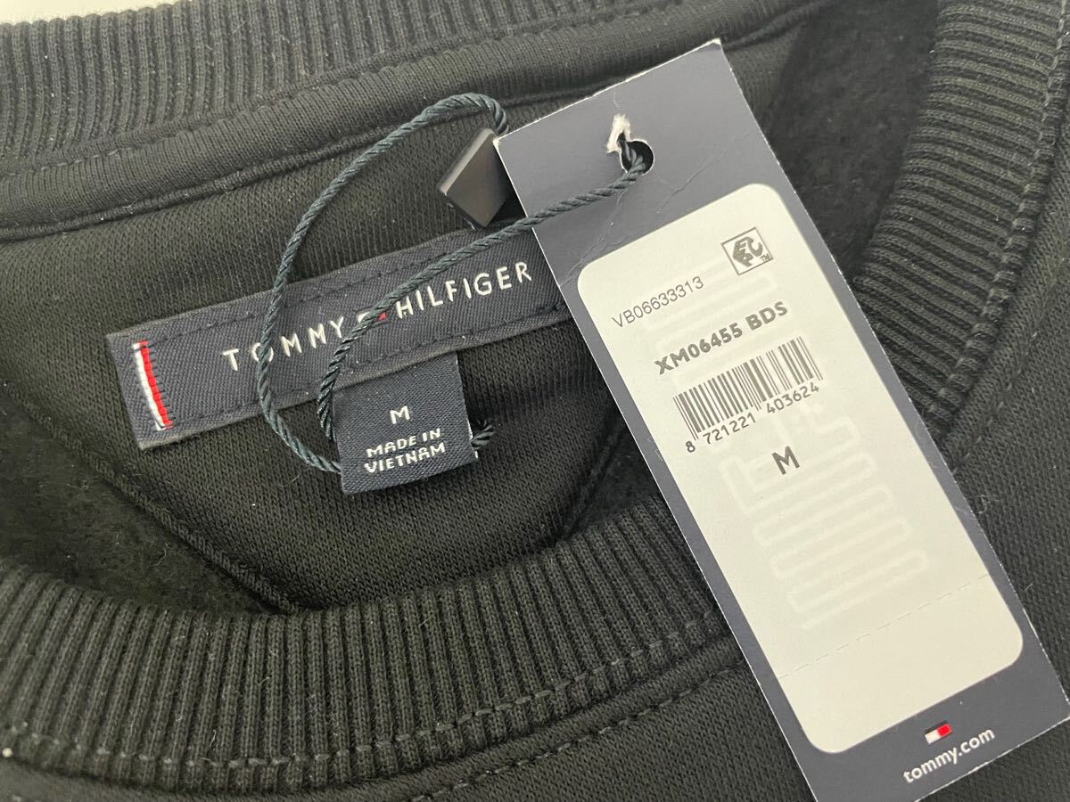 TOMMY トミーヒルフィガー メンズ 裏起毛 ロゴ トレーナー M ブラック_画像4