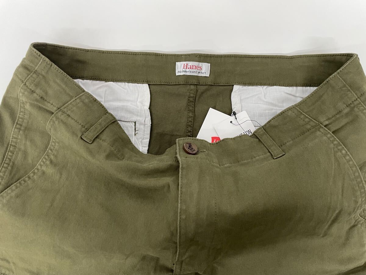 Hanes メンズ カーゴパンツ 38×30 ストレッチ チノパン カーキ 大きいサイズ_画像4