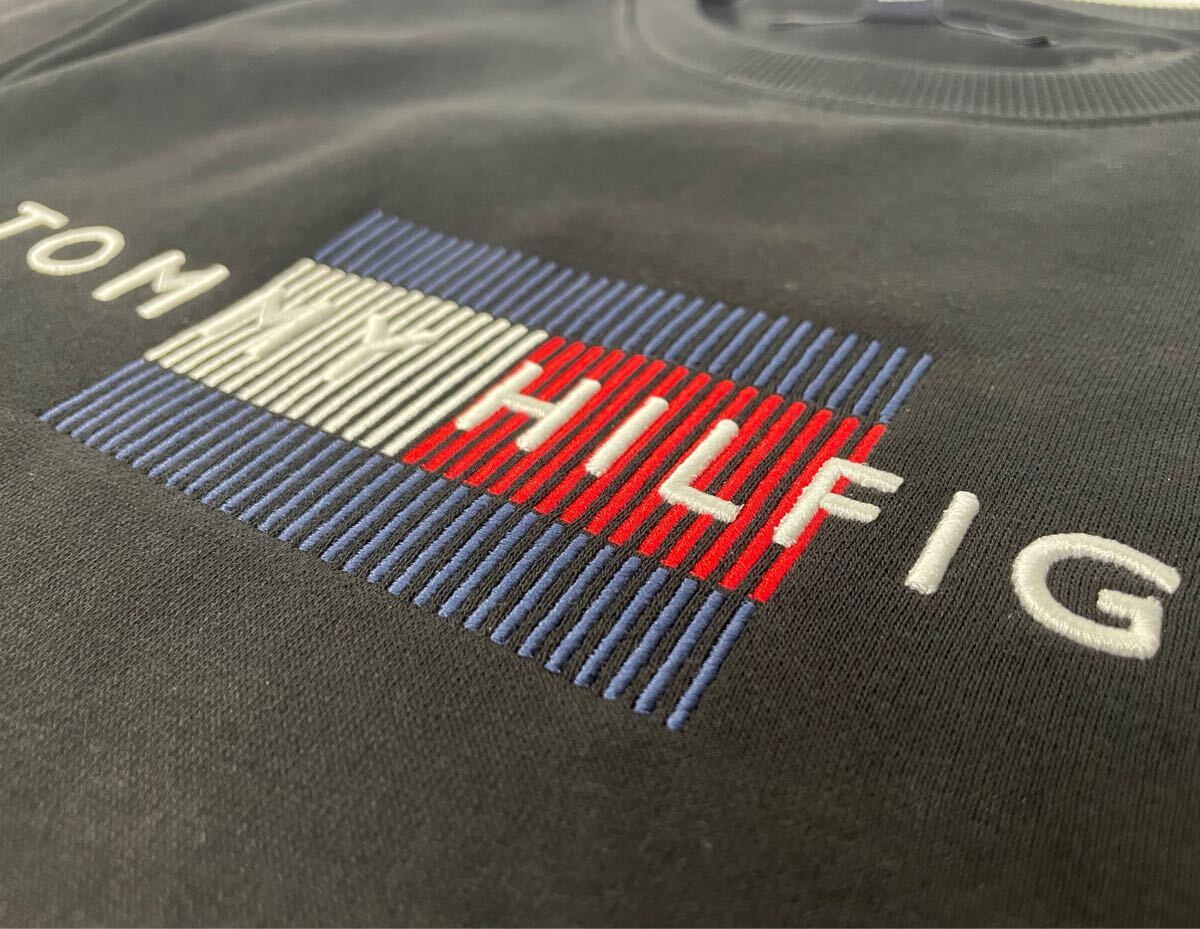 TOMMY トミーヒルフィガー メンズ 裏起毛 ロゴ トレーナー M ブラック_画像5