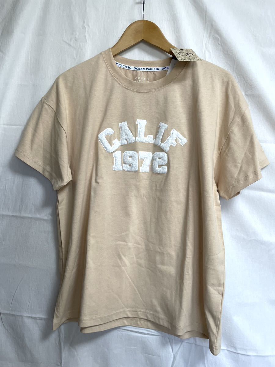 未使用■OP OCCANPACIFIC オーシャンパシフィック レディース 半袖シャツ XL ベージュ CALIF 大きいサイズ_画像2