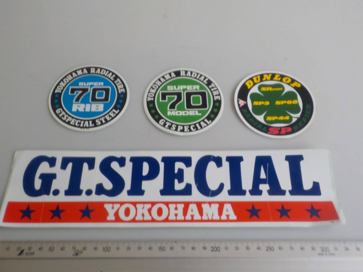  старый машина YOKOHAMA.GT.SPECIAL стикер 3 листов подлинная вещь Showa Retro авто аксессуары 