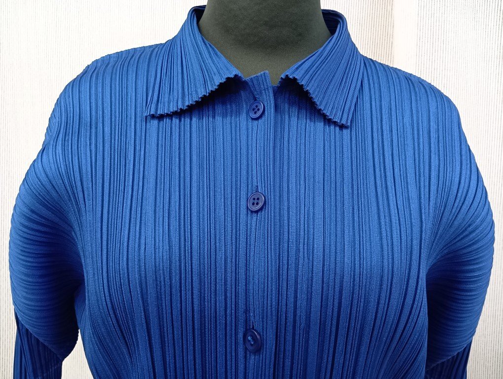 PLEATS PLEASE プリーツプリーズ イッセイミヤケ ブラウス 3 ブルー_画像6