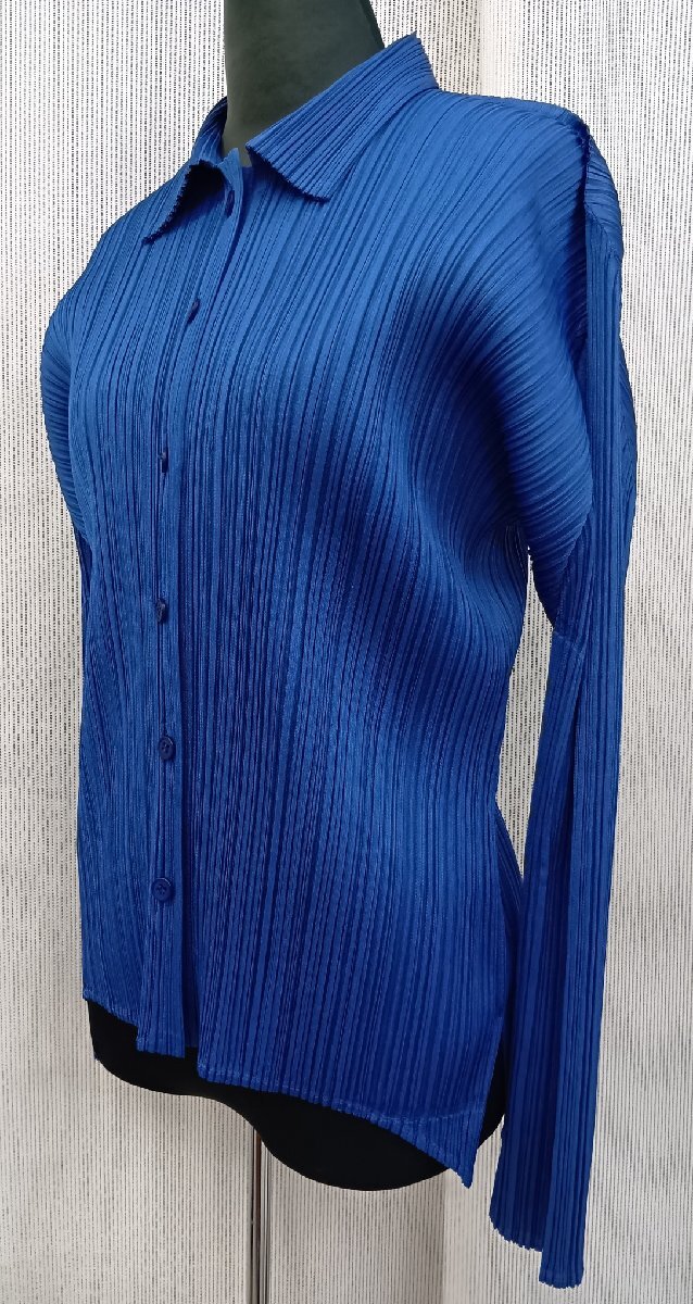 PLEATS PLEASE プリーツプリーズ イッセイミヤケ ブラウス 3 ブルー_画像2