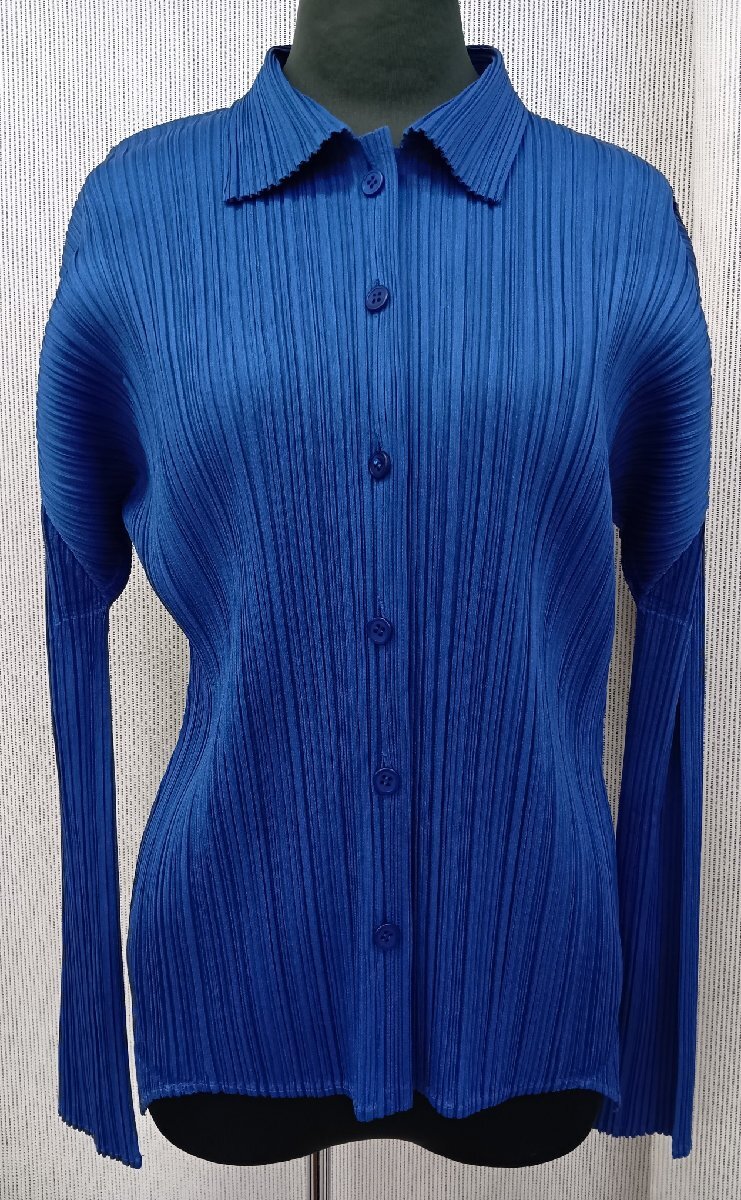 PLEATS PLEASE プリーツプリーズ イッセイミヤケ ブラウス 3 ブルー_画像1